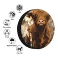 thumbnail image 4 of Kdxio Housse de Pneu Imprimée Vache avec Papillons et Lys, Imperméable en Cuir, Housse de Roue de Rechange pour Jeep Wrangler Rv SUV Camion Remorque de Voyage-16 Pouces, 4 of 6