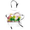 thumbnail image 1 of Circus Apron Circus Carnival Scene with Ferris Wheel and Tree Images Cool Fun Park Artistic Show, Unisex Kitchen Bib Apron with Adjustable Neck for Cooking Baking Gardening, Multicolor, by Ambesonne, 1 of 3