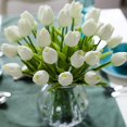 thumbnail image 2 of 10 Stunning Realistic Touch Pu Artificial Tulip Bouquet With Stem-yellow, 2 of 5