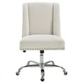 thumbnail image 2 of Linon Chaise de Bureau Pivotante Rembourrée en Sherpa Crème, 2 of 15