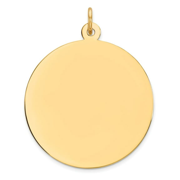 Sterling Silver & Gold Plated Engraveable Round Polished Disc Charm Pendant