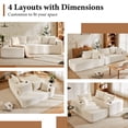 thumbnail image 6 of FRMALL 105" Modular L-Shaped Sectional Sofa with Cup Holders, Deep Seat Corduroy Cloud Couch for Living Room, Beige, 6 of 10