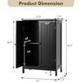 thumbnail image 3 of GLACER Bathroom Floor Cabinet, Wooden Storage Cabinet with Double Doors, Suitable for Bathroom, Living Room, Entryway, 23.5 x 14 x 34 inches (Black), 3 of 18