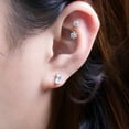 thumbnail image 4 of Limerencia F136 Titanium Hypoallergenic Piercing Jewelry 18G Flat Back Internally Threaded Implant Grade Climber Stud Crawler Earrings for Cartilage,Tragus,Helix,Conch,Nose,Lip Unisex, 4 of 6
