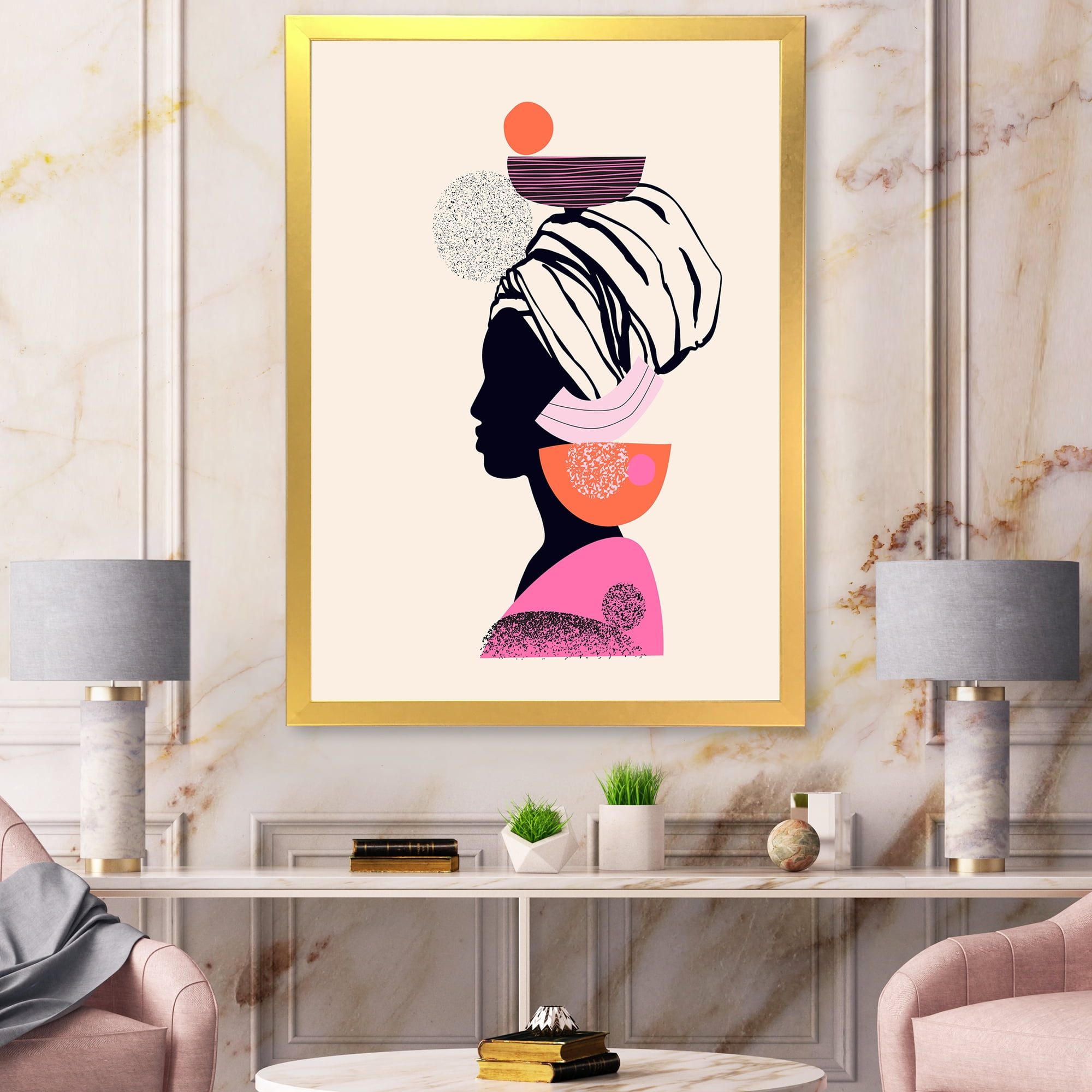 Designart 'Ethnic Portrait of African American Woman' Modern Framed Art Print
