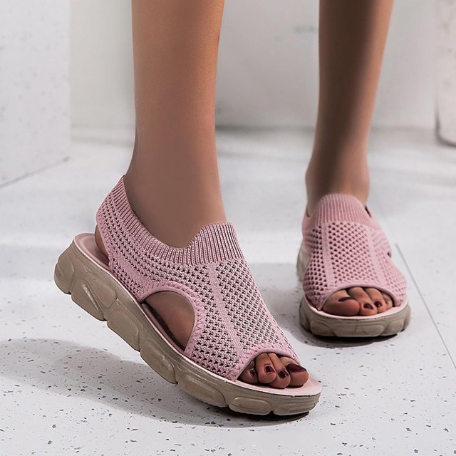 Sandalias de nuevo estilo, zapatos de playa planos de malla tejida para mujer, zapatos informales para mujer Wmkox8yii nm6711