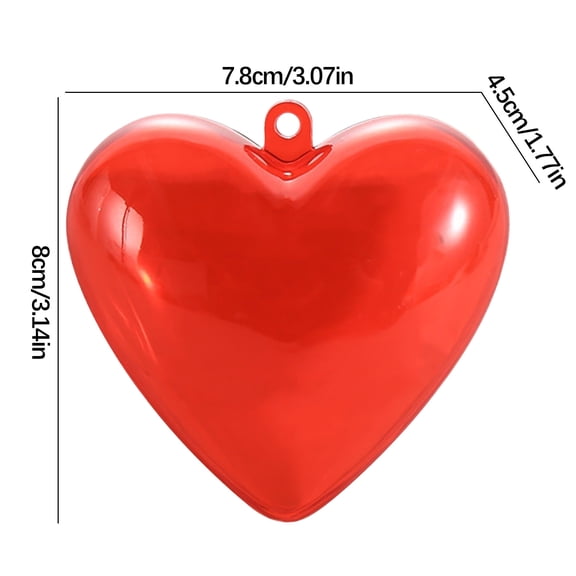 MUAXDA Valentine Hearts Filled Candy Box Case, Heart Shaped Plastic Container Holder, Valentine Party Supplies for Game Prizes Carnival Jewelry Exchange Presents