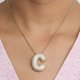 thumbnail image 4 of Collar con inicial de letra de circonia cúbica brillante para mujer, cadena de caja, colgante de A-Z de burbuja de globo chapado en oro, joyería de regalo, 4 of 5