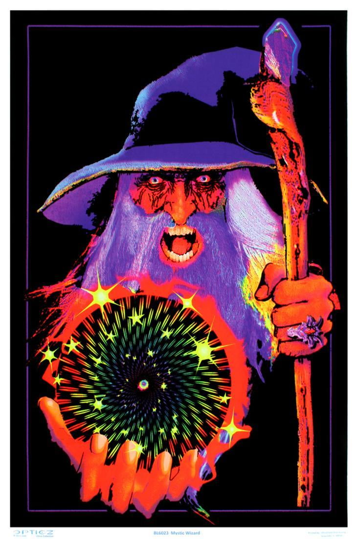 Mystic Wizard Flocked Blacklight Poster Blacklight Poster 23x35