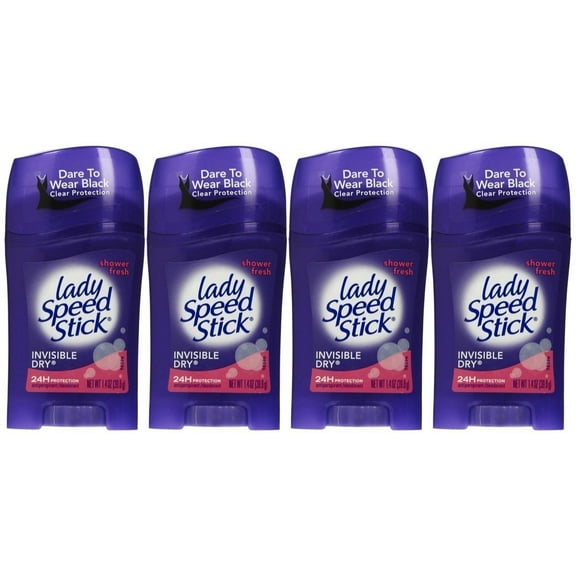 Lady Speed Stick Invisible Dry & Deodorant No white Residue 1.4 oz, 4 Pack