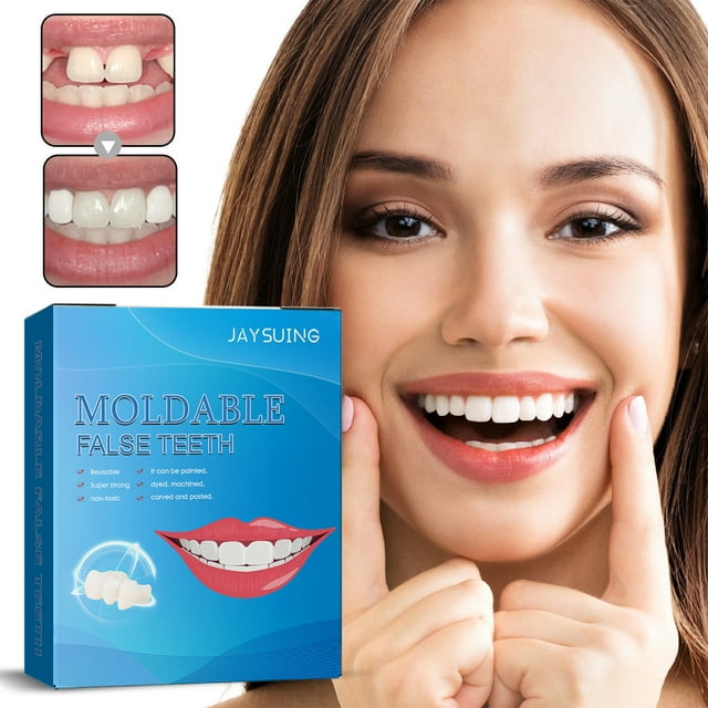 Fiudx Kit de Reparación de Prótesis Dentales, Encías Moldeables para Reemplazo Temporal de Dientes, Gránulos Termomoldeables Fáciles de Usar, Modelado Personalizado de Dientes, Solución Instantánea p