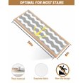 thumbnail image 6 of Yellow Nautical Stair Treads Non Slip for Steps Anchor Grey Wavy Stripes 15 Pcs Reusable Adhesive Stair Runner Mats for Dogs Elders Carpet Treads Rugs for Staircase 8x30 In, 6 of 7