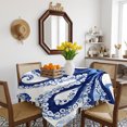 thumbnail image 3 of Navy Blue Octopus Coastal Table Cloth Waterproof Tablecloths, Nautical Summer Beach Ocean Tablecloth Dining Table Cover for Kitchen Party Tabletop Outdoor, Square Tablecloth 54x54 Inch, 3 of 9