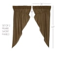 thumbnail image 3 of VHC Brands Tea Cabin Plaid Cotton Rustic Curtains Rod Pocket Drawstring Ties Prairie Panel Pair, 63x36x18, Moss Green, 3 of 4