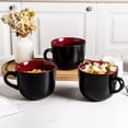 thumbnail image 4 of AmorArc 24 oz Soup Mugs with Handles, Jumbo Ceramic Bowls Mugs Set with handles for Coffee Cereal Cappuccino Snacks, Microwave&Dishwasher safe Soup Cups for Meal-Burgundy, 4 of 8
