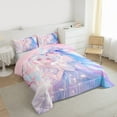 thumbnail image 3 of Feelyou Pink Anime Girl Twin Comforter Sets, Cartoon Tokyo Princess Bedding Set, 2pcs, 3 of 8