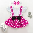 thumbnail image 5 of IBTOM CASTLE Baby Girls Polka Dots Tutu Costume Ruffle Short Sleeve Romper with Dot Strap Dress and Headband Princess 1st Birthday Halloween Christmas Party Dress up, 5 of 8
