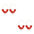 thumbnail image 3 of Sonducket 1 par de aretes delicados de estilo vintage con estampado de leopardo, suministros para fiestas, día de San Valentín para vacaciones, rojo 2Conjunto, 3 of 6