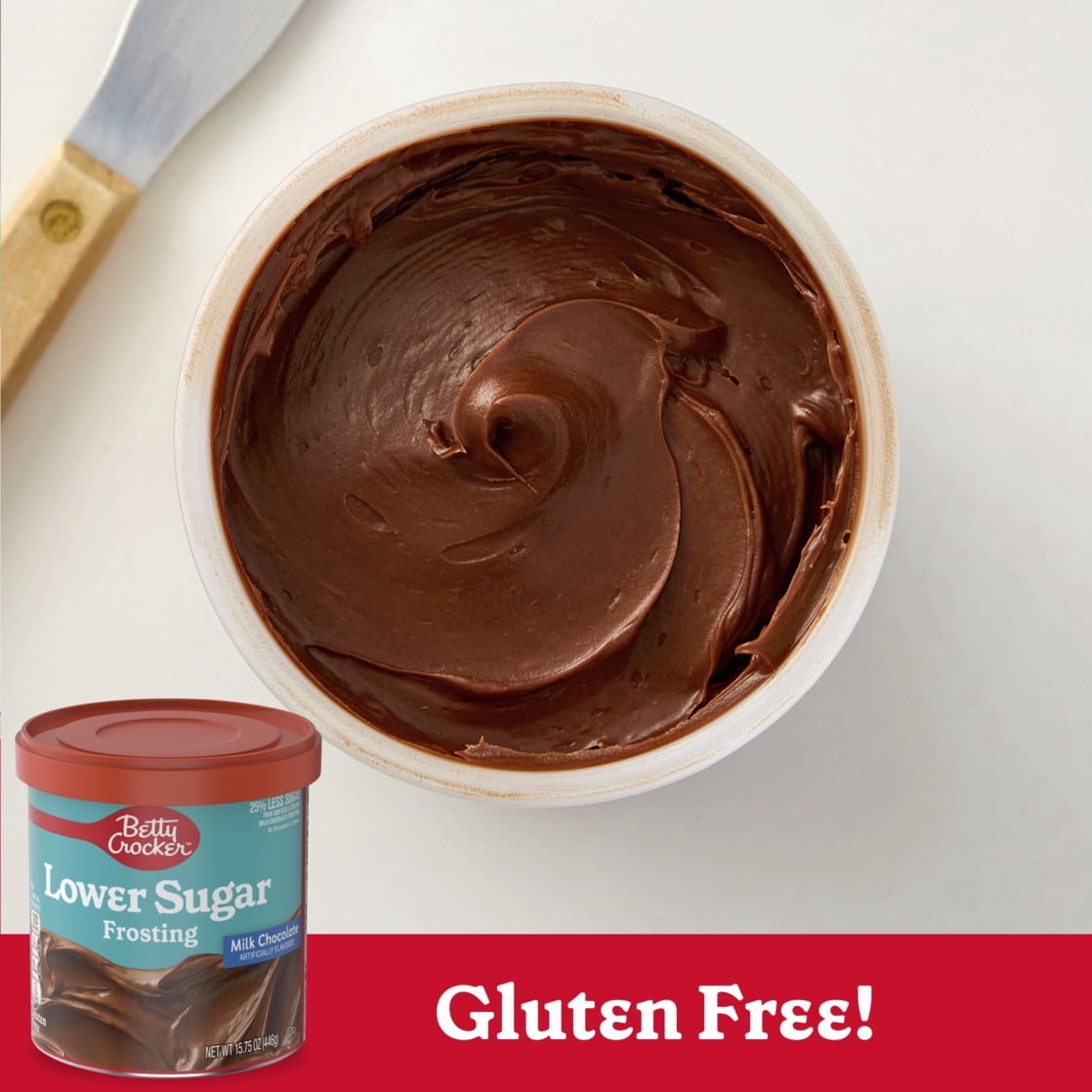 (8 pack) Betty Crocker Lower Sugar Frosting, Milk Chocolate Flavored, 15.75 oz