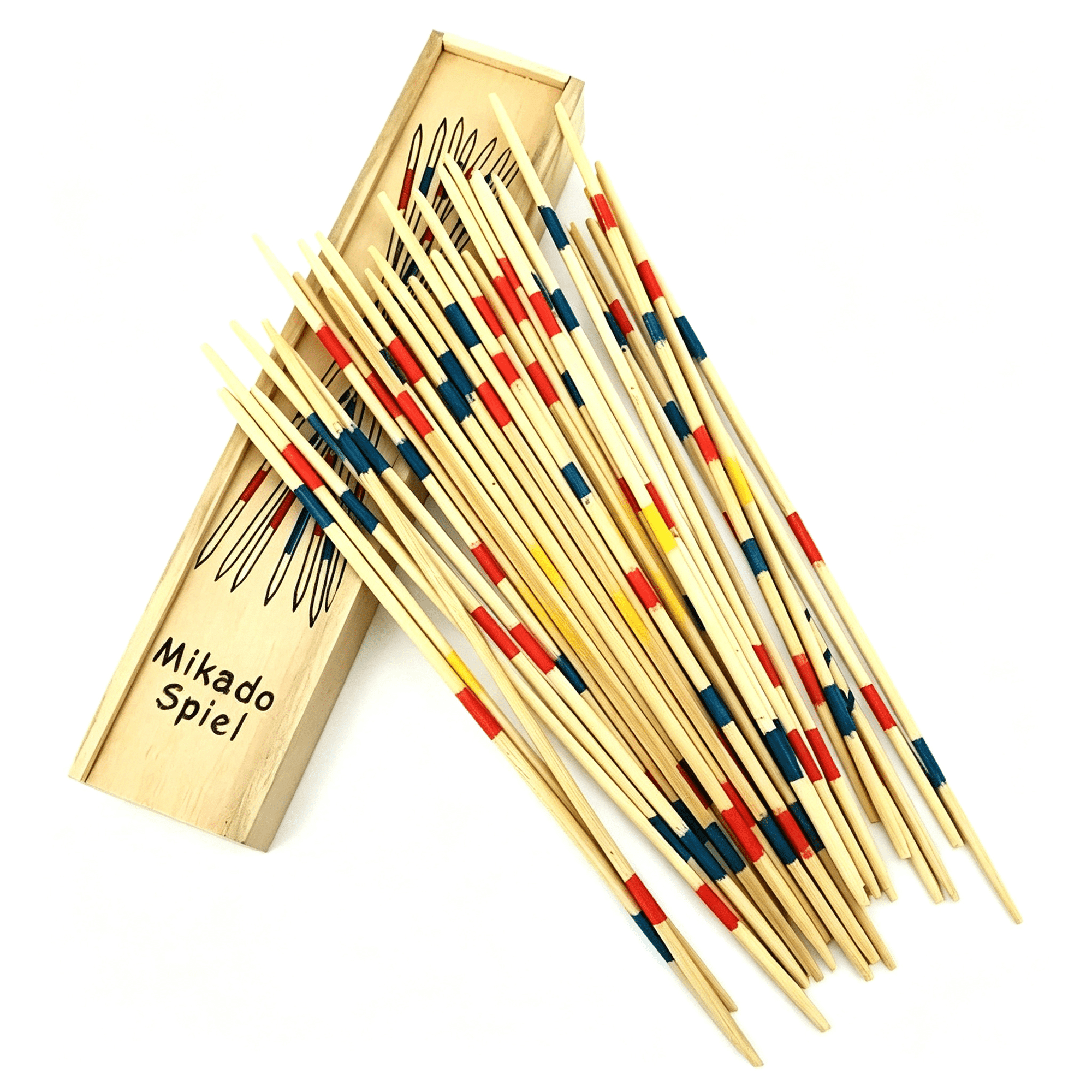 BESTSKY 31Pcs Pick Up Sticks Wooden Pick Up Sticks Game with Gift Box Classic Table Game Funny Family Board Game for Home Family Friend for Party Travel School Playroom Indoor Games