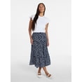 thumbnail image 3 of Time and Tru Women's Tiered Print Midi Skirt, Sizes XS -XXXL, 3 of 6
