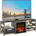 thumbnail image 6 of HomeStock City Sleek Tv Stand With Fireplace-Finish:Rustic Oak,Size:70 Inch,Style:Open, 6 of 10