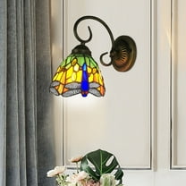 Tiffany Style Wall Light Wall Lamp Fixture Stained Glass Dragonfly Wall Sconce