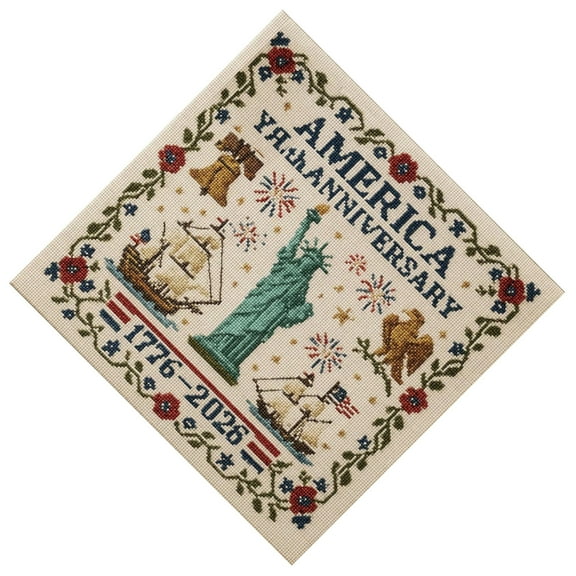 US 250th Anniversary Crossing Stitching Set Pattern Commemorative Embroidery Gift Patriotic Stitching Set