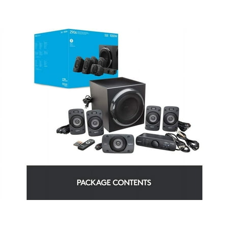 Logitech - Z906 5.1-Channel Satellite Surround Sound Speaker System (6-Piece) - Black