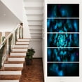 thumbnail image 1 of Fleur Fractale Parfaite en Noir et Bleu - Impression d'Art Floral sur Toile, 1 of 3