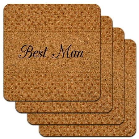 Best Man Wedding Elegant Polka Dots Low Profile Novelty Cork Coaster (Best Set Dota 2)