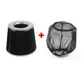 thumbnail image 1 of Black 76mm Air Filter High Flow Air Intake Filter W/ Air Filter Protective Cover, 1 of 4