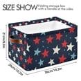 thumbnail image 4 of Yayeee Canvas Storage Basket with Handles for Shelves Fabric Bins Closet Organizer, Red White Stars, 4 of 8