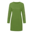 thumbnail image 4 of Luxalzxs Sweater Dress for Women, Fall Long Sleeve Casual Floral Embroidery Round Neck Sweatshirt Dress, 4 of 5