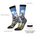 thumbnail image 4 of Xecao Blue Sky Dog Pattern Sport Socks for Women and Men Crew Socks Sporty Calf Socks Casual Socks, 4 of 6
