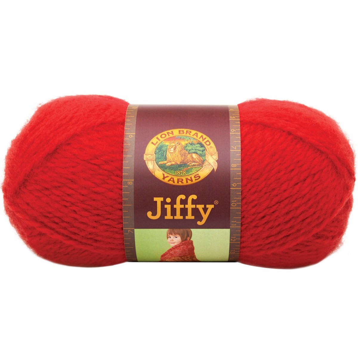 450114 Jiffy Yarn, True Red, Quick and easy to work, velvety soft, 2