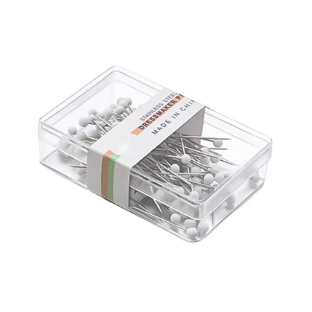Needle and Thread Kit with 1 Multicolor Pearlized Head Sewing Pins for Quilting DIY Projects One Size White