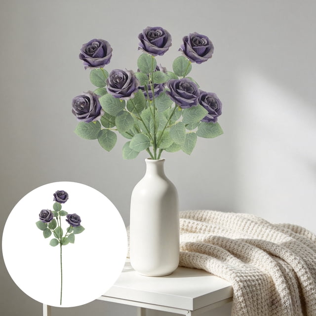 Artificial 3 Heads Roses Artificial Flower For Home Decoration