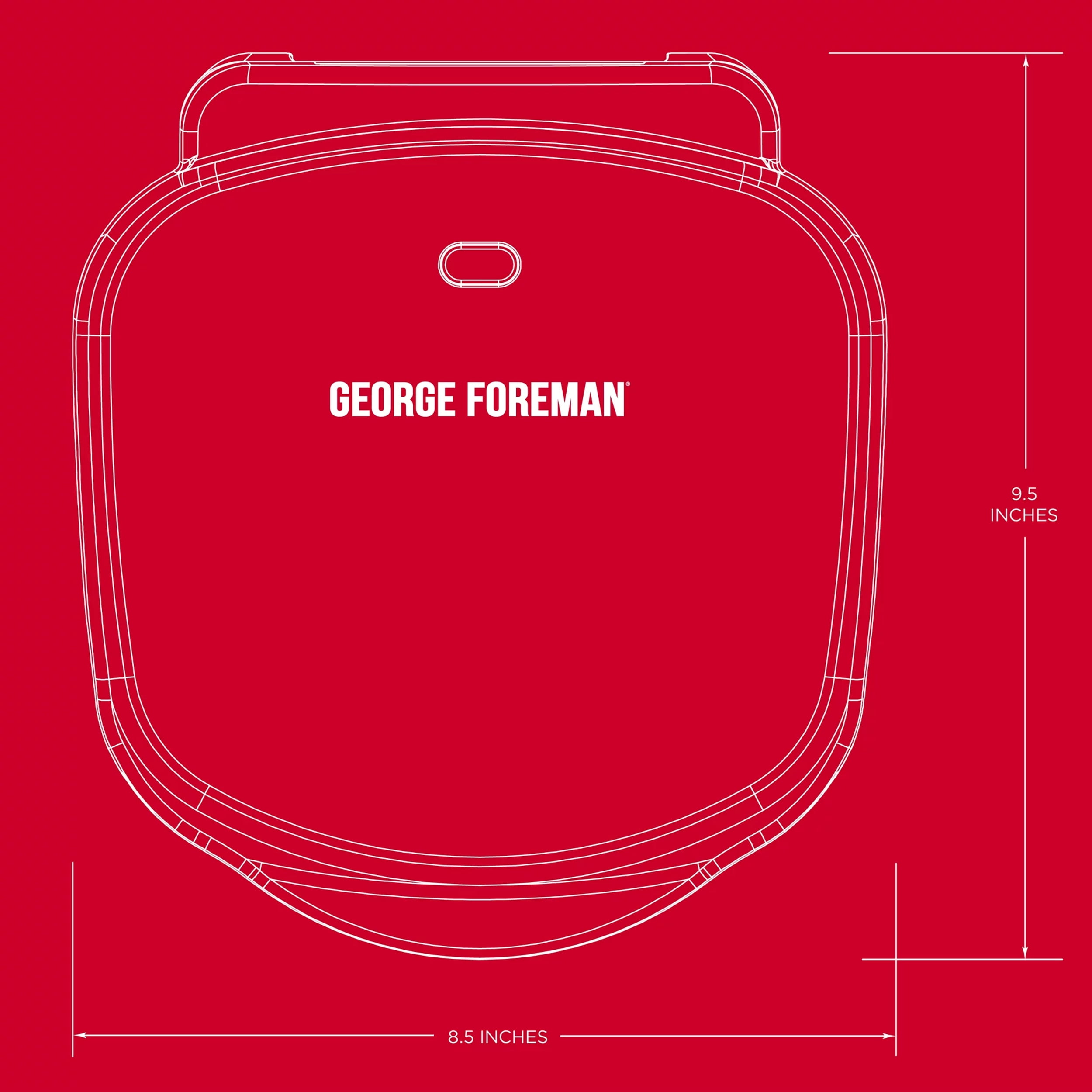 George Foreman 2-Serving Classic Plate Electric Indoor Grill and Panini  Press, Red, GR10RM 