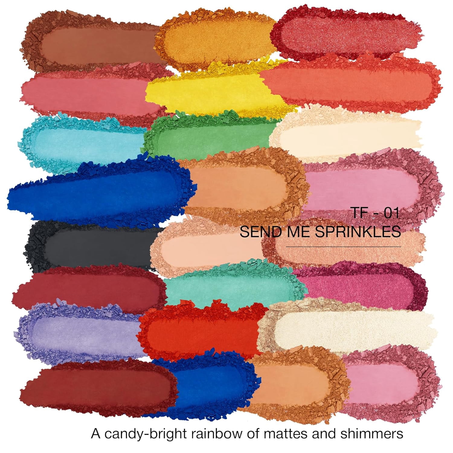 KimChi Chic Beauty Twenty Five Eyeshadow Palette, 01 Send Me Sprinkles, 25 Pigmented Rainbow Shades, 0.5 oz