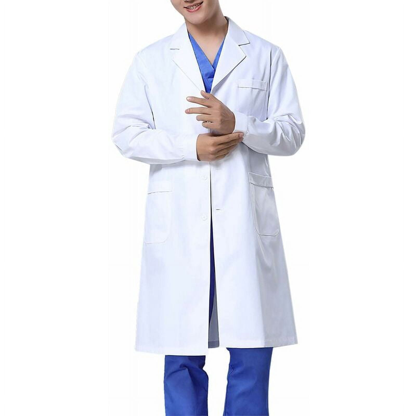 Blouse Blanche De Laboratoire En Coton - Manches Longues, Avec Poche Et Boutons, Tailles S à 4XL, Pour Chimie, Médical, Industrie