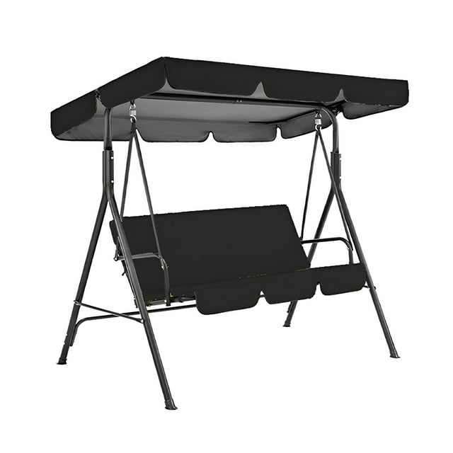 XYKA Outdoor Patio Swing Chair, Waterproof UV Resistant Swing Canopy Replacement, Top Rain Cover with Rainproof Ruffle Edges, Summer Outside Home Garden Patio Porch Backyard Furniture
