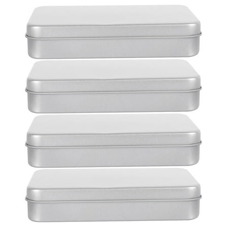 Pretyzoom 4Pcs Tin Small Box Metal Storage for Travel Camping Banquet Celebration