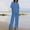 Blue3, variant on 2 Piece Pants Set for Women Button Down Crop Tops and High Waist Floral Printed Wide Leg Pants Summer Ladies Casual Matching Set with Pockets for Daily Outing Wear