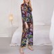 thumbnail image 3 of Fotbe Vintage Floral Conjunto de Pijama de Manga Larga para Mujer con Estampado, Ropa de Dormir de 2 Piezas, Conjunto de Casa Suave y Cómodo con Bolsillos-Medium, 3 of 7
