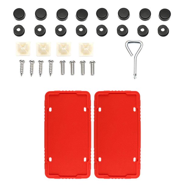 Marco De Silicona Para Matrícula Con Kit De Accesorios De Tornillo Soporte Para Matrícula Con Orificios De Drenaje Para Modelos De Coches Norteamericanos 2 Uds. Sweethay VI009581-04