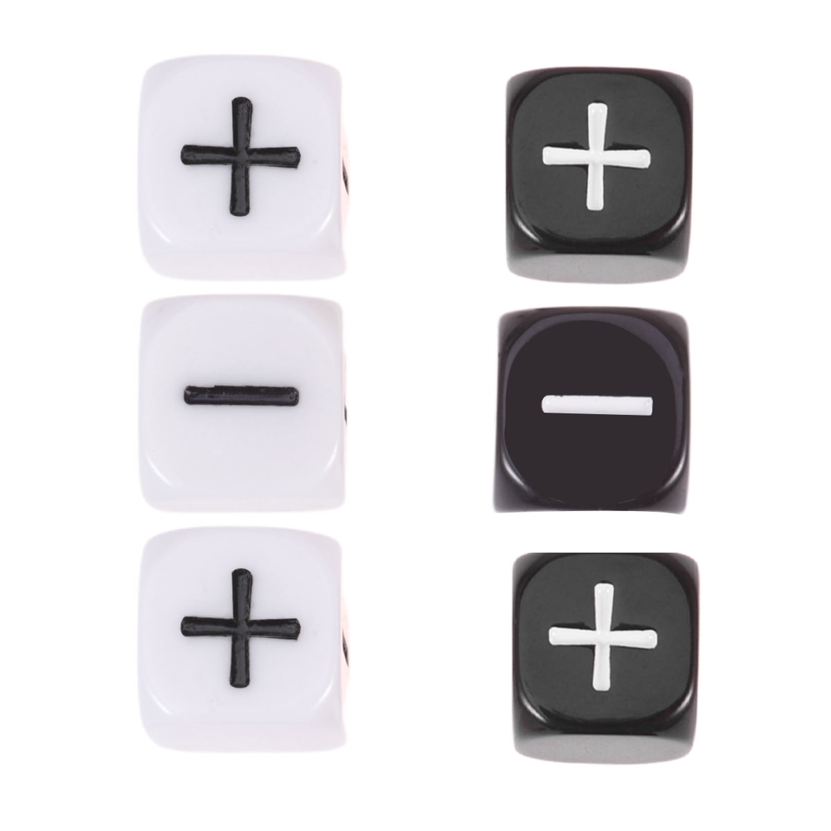 12 Pcs dés Noirs et Blancs à 6 Côtés Signe Moins dés de Comptage pour Accessoires de Jeu de Fête (Noir et Blanc
