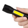 thumbnail image 3 of Zootealy Mini Flashlight Ultra Bright 120 Lumens Portable Outdoor Small T6 LED Flashlight Lantern Household Adjustable Focus COB Handheld Flash light USB Rechargeable, 3 of 8