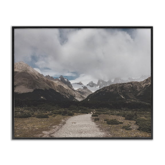 Stupell Industries Farmhouse Cloudy Mountain Peaks Black Framed Giclee Art, 20 x 16, by Lil' Rue
