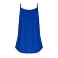 thumbnail image 4 of Penkiiy Womens Pleated Tank Tops Spaghetti Strap Camisole Halter Tops Curved Hem Fashion 2024 S Blue, 4 of 6